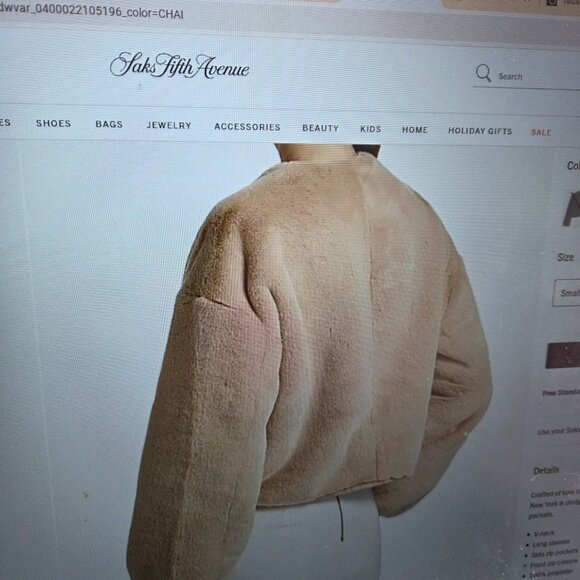 dh New York NWT Neptune faux fur Black Jacket sz S - Picture 3 of 4